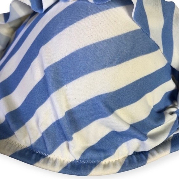 Victoria’s Secret Striped Padded Frilly Bandeau Bikini Top 34C - Picture 4 of 6